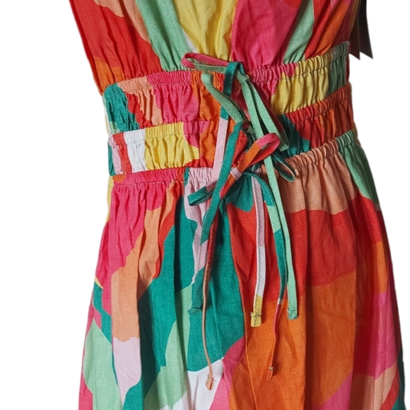 Nobody's Child Fearne Cotton Multi Square Neck Franzie Dress UK Size 18 Organic - Picture 5 of 11